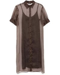 Peserico - Vestido camisero semitranslúcido - Lyst