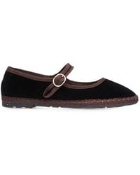 Flabelus - Sethe Velvet Buckle-Fastening Ballet Flats - Lyst