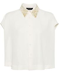 Fabiana Filippi - Bead-embellished Draped Shirt - Lyst