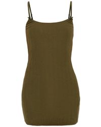 MM6 by Maison Margiela - Pointelle-Knit Bow-Detail Slip Dress - Lyst