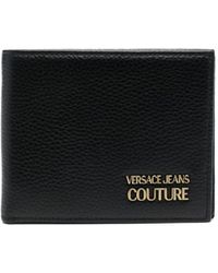 Versace - Portefeuille en cuir à plaque logo - Lyst