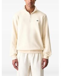 Lacoste - Quarter-Zip Logo-Patch Sweatshirt - Lyst