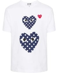 COMME DES GARÇONS PLAY - Heart-Motif Cotton T-Shirt - Lyst