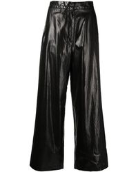 MM6 by Maison Martin Margiela - High-waisted Wide-leg Trousers - Lyst