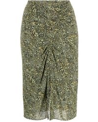 Isabel Marant - Ruched-Front Patterned Midi Skirt - Lyst