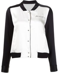 Fleur du Mal Pyjama Silk Bomber Jacket - Black