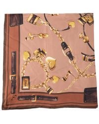 Chloé - Chain-Print Heart-Motif Scarf - Lyst