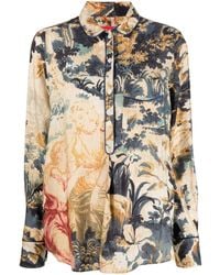 F.R.S For Restless Sleepers - Pattered-Jacquard Half-Button Shirt - Lyst
