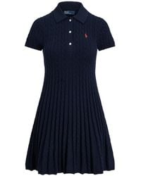 Polo Ralph Lauren - Cable-Knit Polo Mini Dress - Lyst