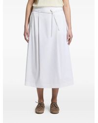 Peserico - Midi Belted Pleated Skirt - Lyst
