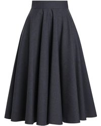 Dolce & Gabbana - Jupe Patineuse Mi-Longue En Toile De Laine - Lyst