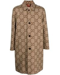 Gucci - Monogram Logo Coat - Lyst