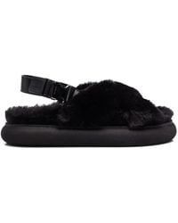 Moncler - フェイクファー Solarisse サンダル - Lyst