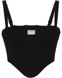 Dolce & Gabbana - Jersey Top With Straps And The Tag - Lyst