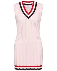 Thom Browne - Cricket Rwb Stripe Ladder Cable Mini Dress - Lyst