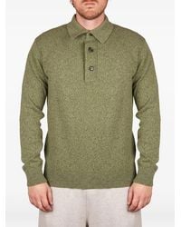 FILIPPO DE LAURENTIIS - Long-Sleeve Knitted Polo-Collar Sweater - Lyst