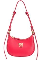 Pinko - Fuchsia Leather Bag With Buckle - Lyst