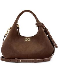 Ganni - Suede Mini Tote Bag - Lyst