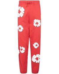 DENIM TEARS - Cotton Wreath-Print Track Pants - Lyst