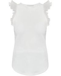 Zimmermann - Awaken Ruffled-Trim Ribbed Tank Top - Lyst