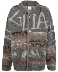 Magliano - Patterned-jacquard Ribbed-knit Cardigan - Lyst