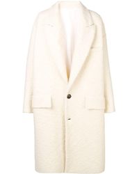 AMI Oversize Two Buttons Coat - White