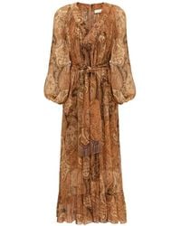 Zimmermann - Carousel Paisley-Print Tassel-Detail Maxi Dress - Lyst