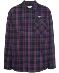 Off-White c/o Virgil Abloh Flannel Check Shirt - Purple