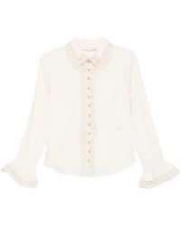 Zimmermann - Blusa con ribetes de encaje - Lyst
