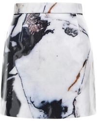 Roberto Cavalli - Marble-Print Mini Skirt - Lyst