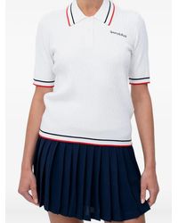 Sporty & Rich - Cable-Knit Polo Top - Lyst