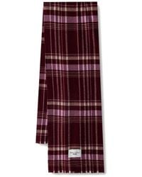 Check Pattern Uk Marc O' Polo Check-Pattern Frayed Wool Scarf in White | Lyst UK