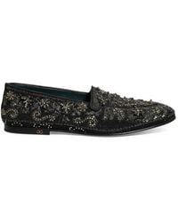 Dolce & Gabbana - Rhinestone-Embellished Loafers - Lyst
