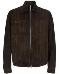 Low Brand - Zip-Up Suede Jacket - Lyst