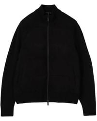 James Perse - Suede Zip-Up Sweater - Lyst