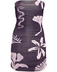 Cala De La Cruz - Floral Snake Print Dress - Lyst