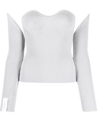 ROKH - Ribbed-knit Bustier-style Top - Lyst