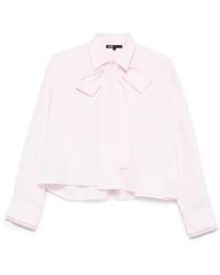 Maje - Camisa con detalle de lazo - Lyst
