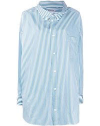 Balenciaga - Stripe-pattern Logo-print Oversize Shirt - Lyst