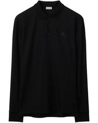 Burberry - Long-Sleeve Cotton Polo Shirt - Lyst