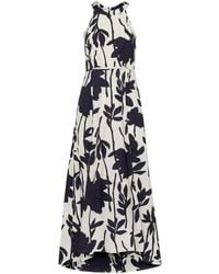 Brunello Cucinelli - Floral-Print Sleeveless Dress - Lyst