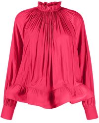 Lanvin - Blusa con cuello fruncido - Lyst