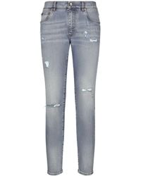 Dolce & Gabbana - Slim-Fit-Jeans mit Logo-Patch - Lyst