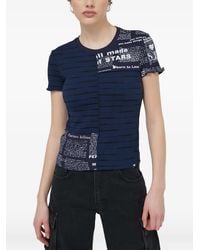 Desigual - Low Printed Striped T-Shirt - Lyst