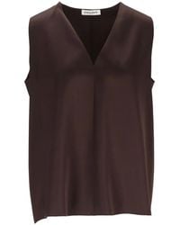 Al Duca d'Aosta - V-Neck Satin Top - Lyst
