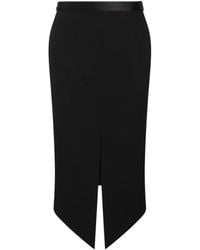 Tom Ford - Satin-Trim Back-Slit Skirt - Lyst