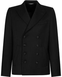 Dolce & Gabbana - Double-Breasted Embroidered Satin Jacket - Lyst