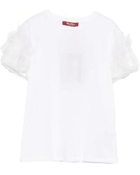 Max Mara - Ruffled Sleeve T-Shirt - Lyst