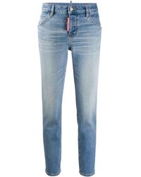DSquared² Jean skinny à design crop - Bleu