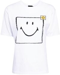 Joshua Sanders - Square Smiley Face-print T-shirt - Lyst